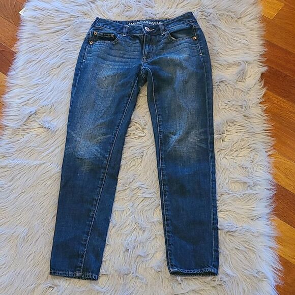 American eagle outfitters boy jean womens straight leg‎ jeans size 0 - Picture 1 of 7